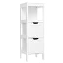 Mondeer Badezimmerschrank Aufbewahrungsschrank 30x30x89cm Weiß Bild 2
