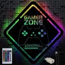 Namofactur LED Wandlampe RGB Farbwechsel Gaming Deko Holz Bild 2
