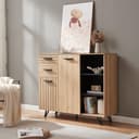 en.casa Sideboard Eicheoptik Schwarz mit Schubladen Bild 2