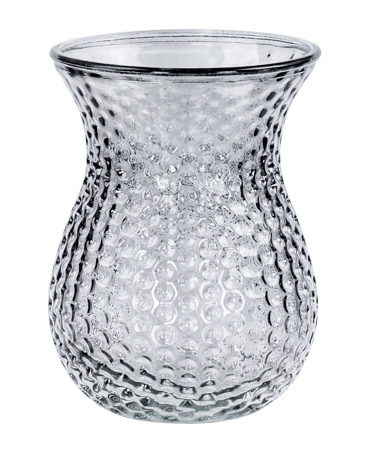 Levandeo® Retro Vase Grau Glas Blumenvase Dekovase - Bild 2