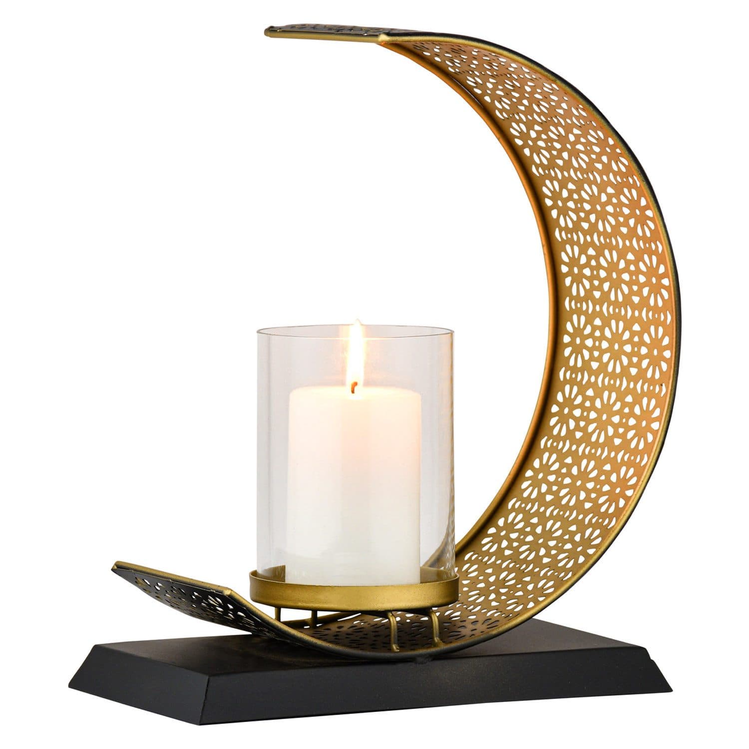 Marrakesch Orient & Mediterran Interior Teelichthalter Amnur Schwarz/Gold Modern - Bild 2