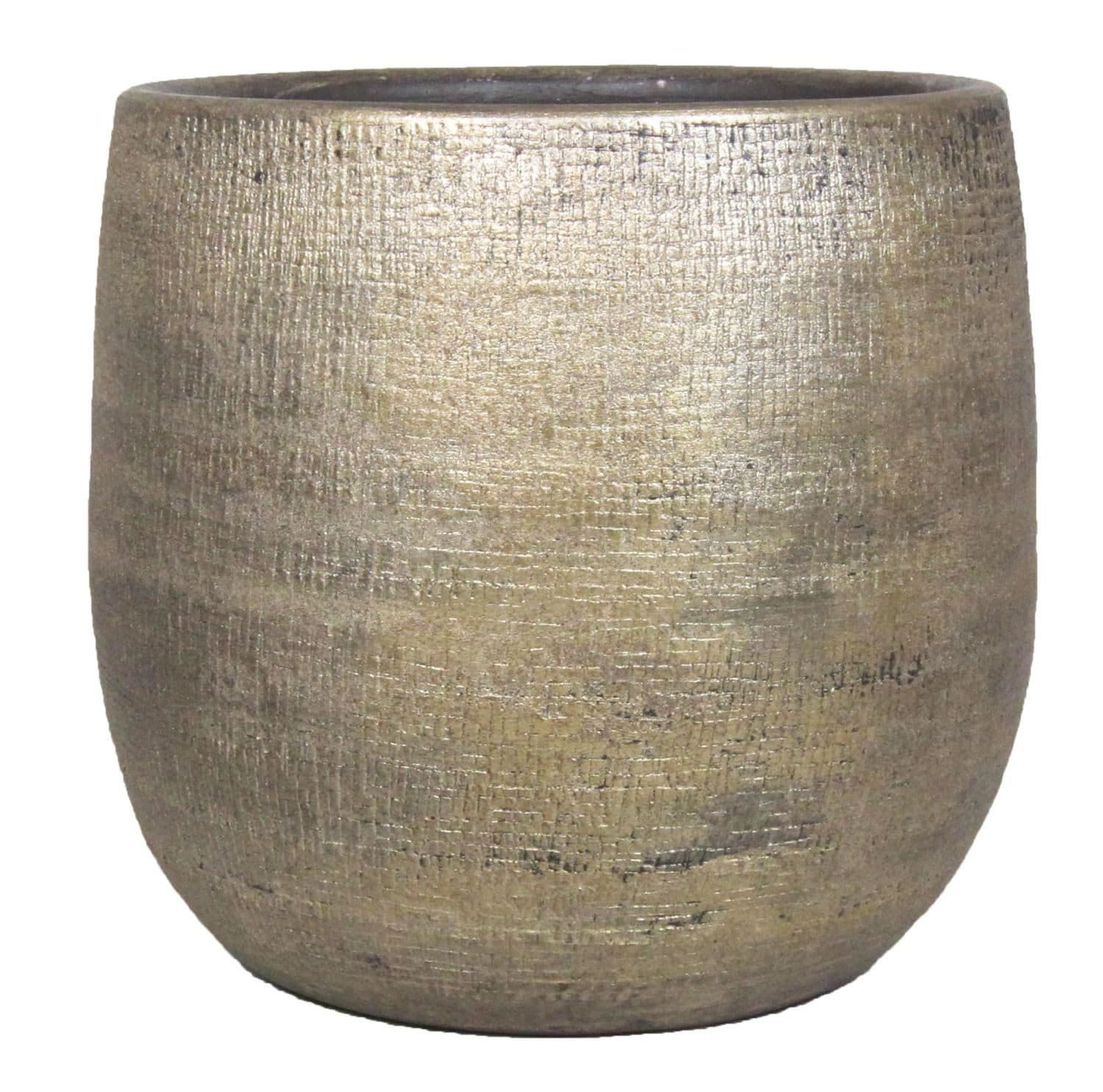 INNA-Glas Blumentopf Keramik Gold 16 cm