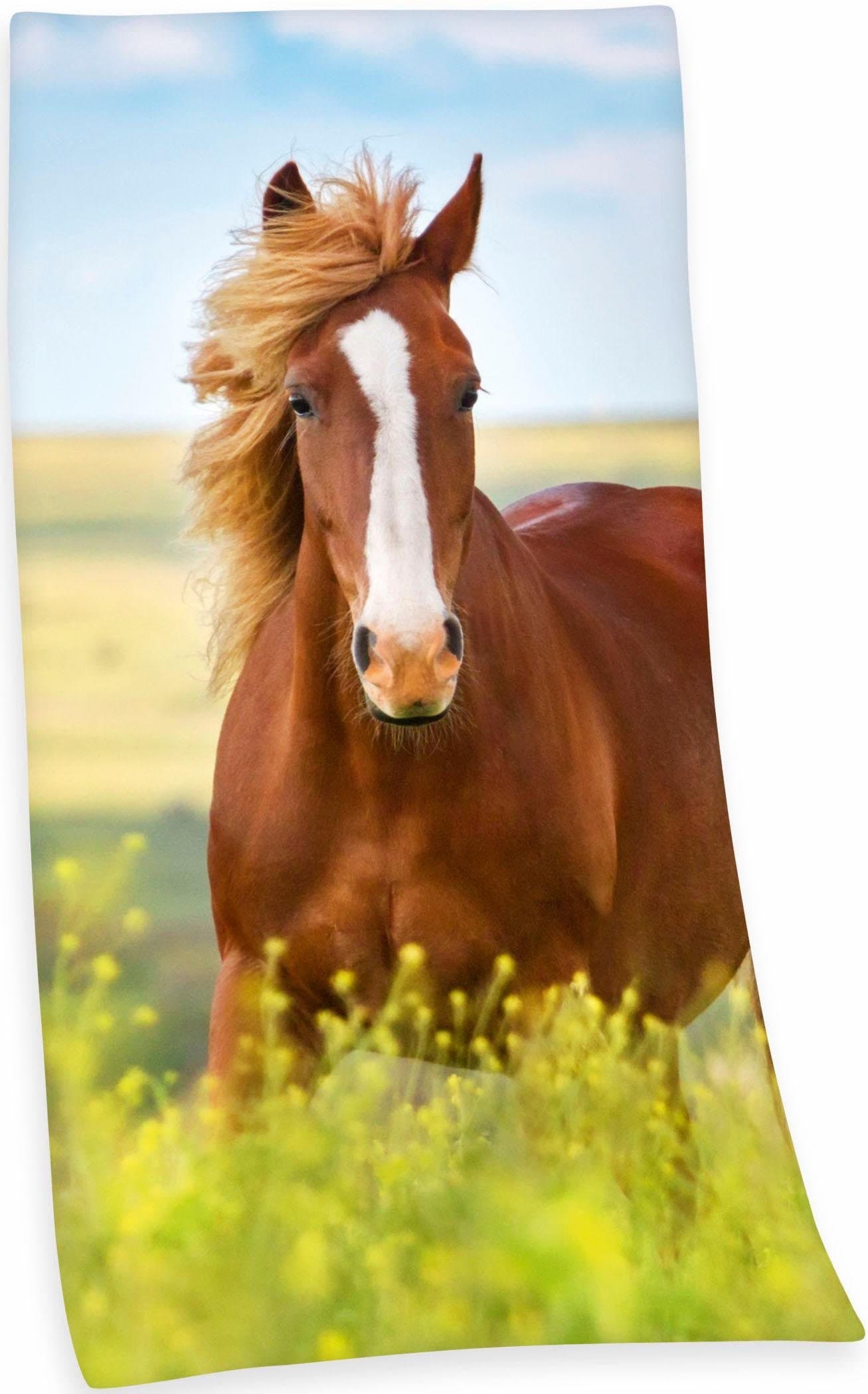 Herding Strandtuch "Pferd" Baumwolle Velours Motiv