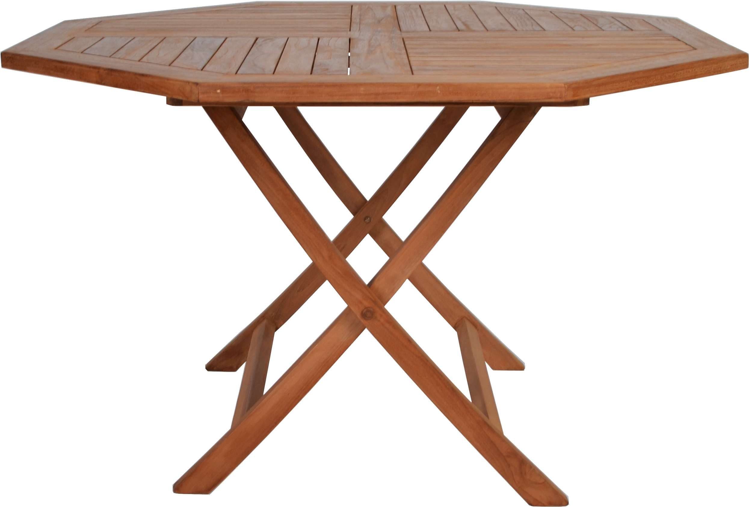 MiaMöbel Gartentisch massiv Teak Honig Achteckig Klappbar - Bild 2