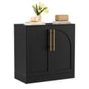 UEV Sideboard Buffetschrank mit 2 Türen Schwarz/Beige MDF Bild 2