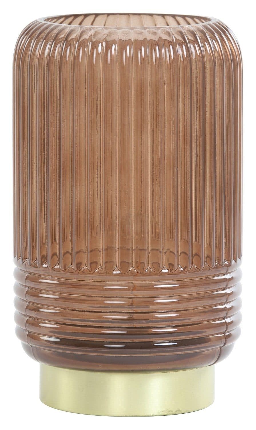 Light & Living LED Tischleuchte LIPA Dunkelbraun Glas