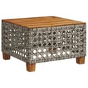 vidaXL Gartentisch Grau Poly Rattan Holz Bild 2