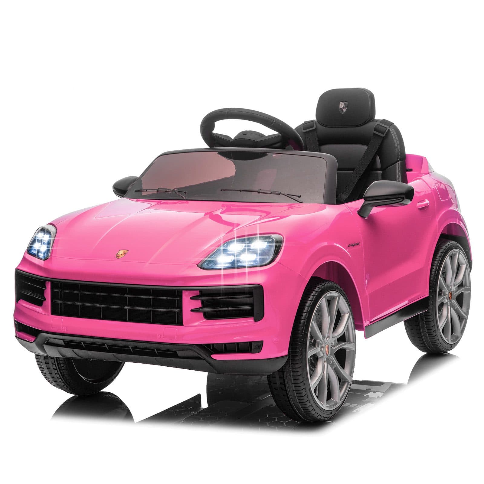 LALAHO Elektro-Kinderauto Porsche Cayenne 2,4G-Fernbedienung MP3 Musik Hupe LED-Leuchten