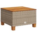 vidaXL Gartentisch Beige Poly Rattan Holz Bild 2