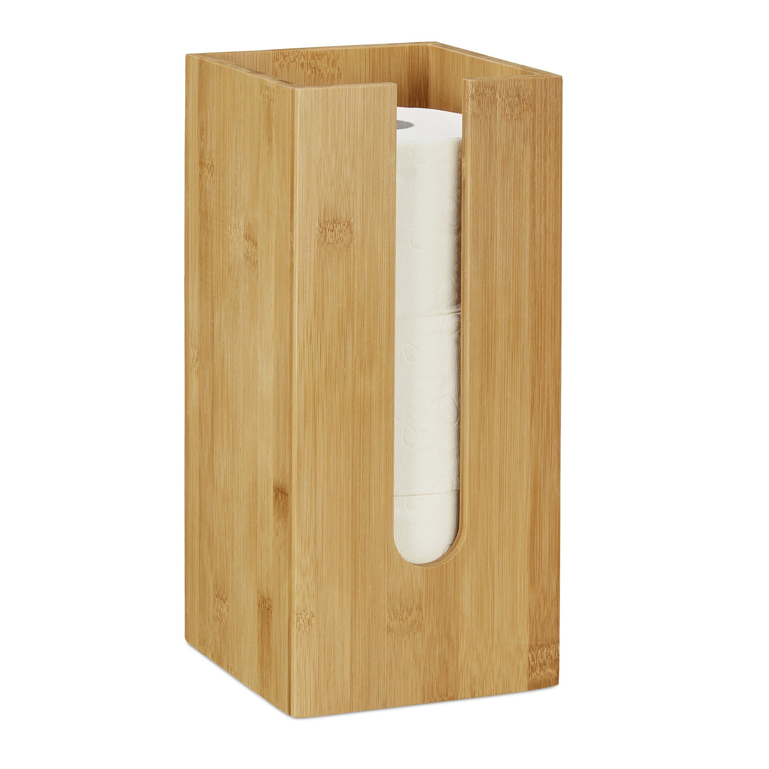 relaxdays Toilettenpapierhalter Bambus 3er Platzhalter - Bild 2