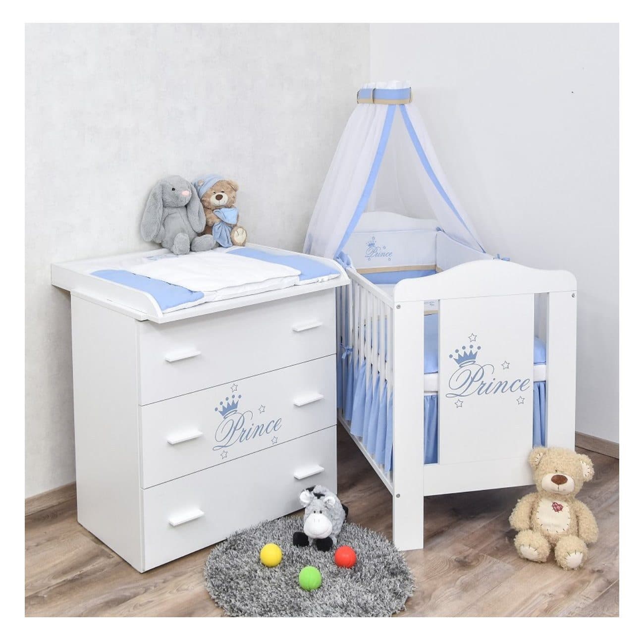 Baby-Delux Babyzimmer-Set Prince 13-tlg. Weiß Kiefernholz - Bild 2
