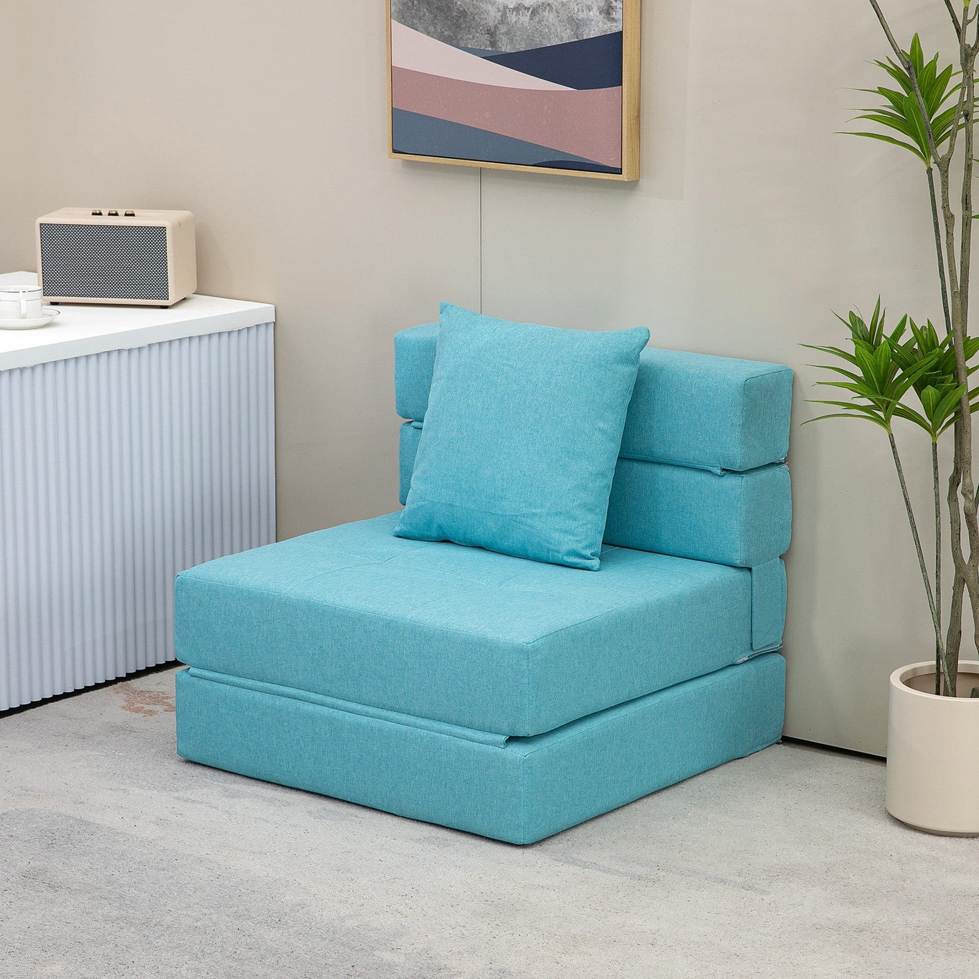 HOMCOM Schlafsofa Gästebett Blau mit Bettfunktion - Bild 2