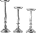 MichaelNoll Kerzenständer 3er Set Silber Aluminium RAW Optik Bild 2