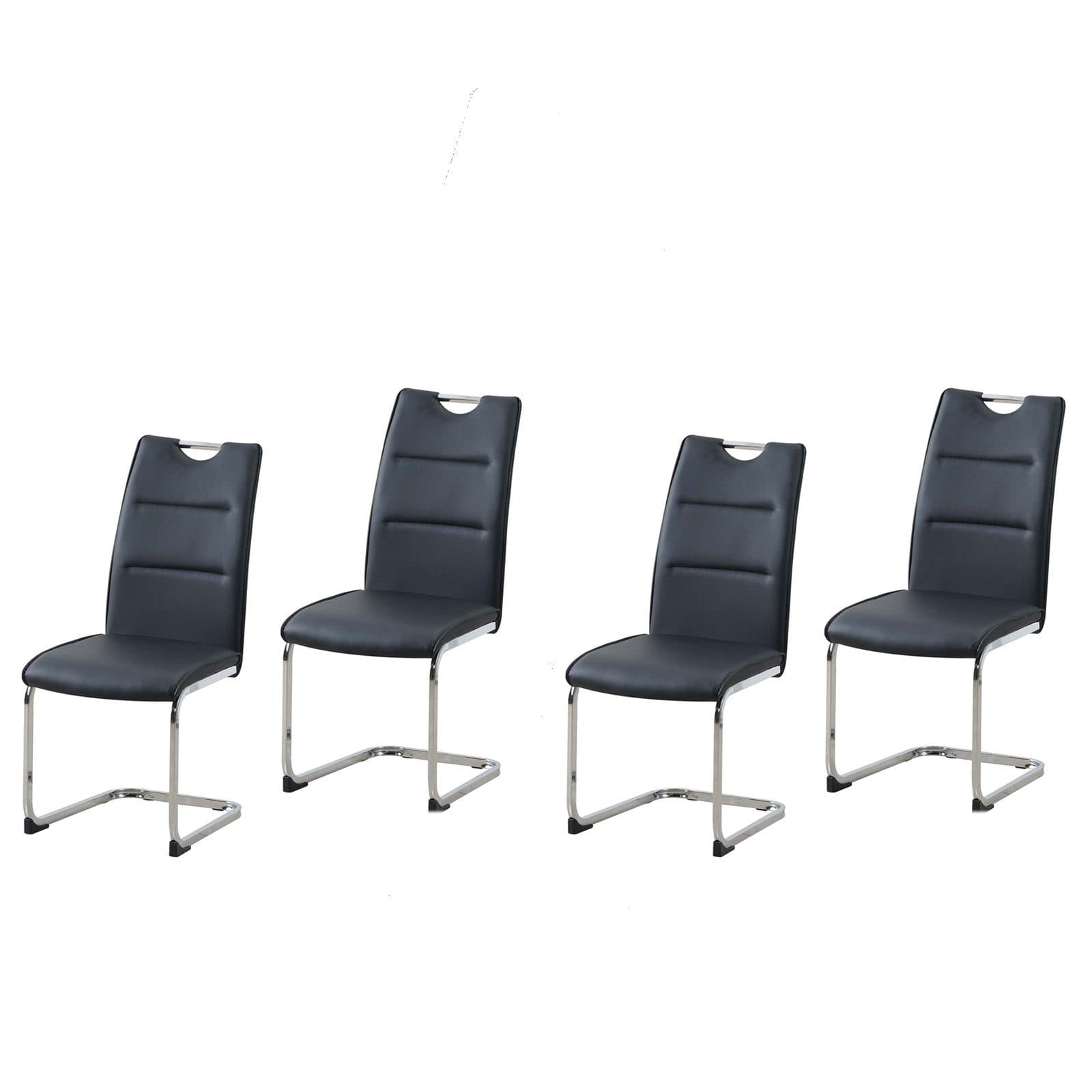 HTI-Line Freischwinger 4er Set Schwarz Kunstleder DannyC - Bild 2