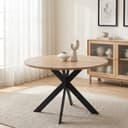 Jiexi Runder Esstisch 115x75 cm MDF Metall Schwarz Bild 2