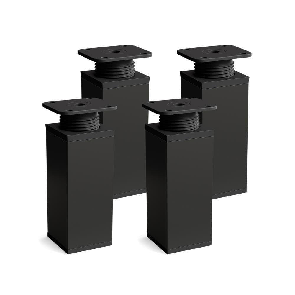 sossai® Möbelfuß Design-Möbelfüße 4er Set höhenverstellbar Aluminium Mattschwarz - Bild 2