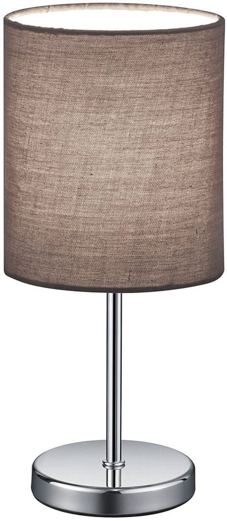 REALITY LEUCHTEN Schreibtischlampe Jerry Grau Chrom Stoffschirm E14 - Bild 2
