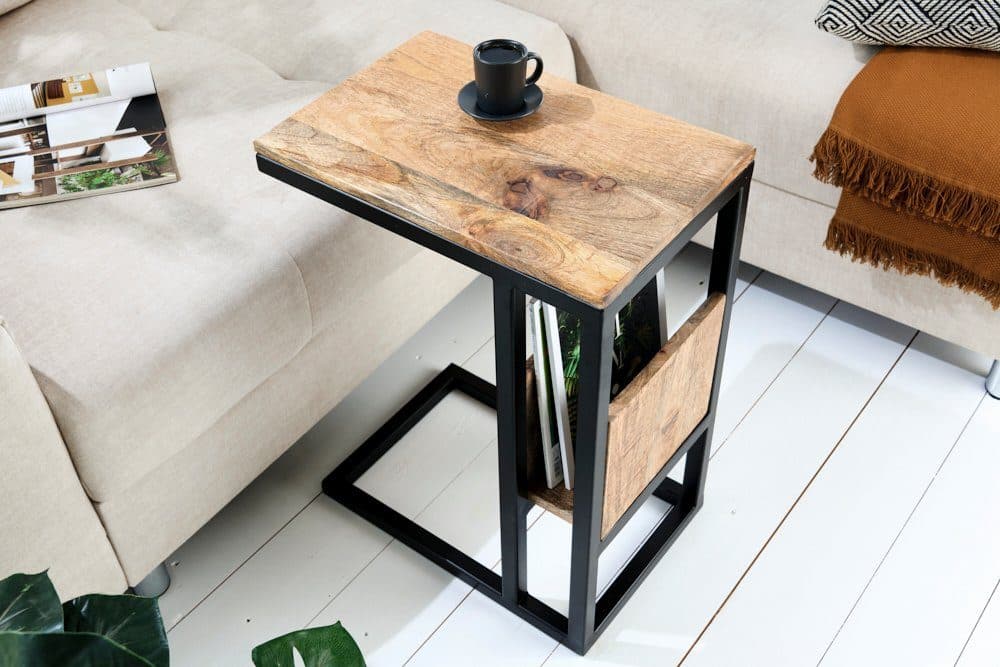 riess-ambiente Beistelltisch CONCIERGE Natur/Schwarz mit Zeitschriftenablage - Bild 2