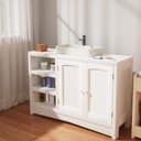 oyajia Waschbeckenunterschrank Weiß MDF Bild 2