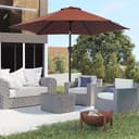 Outsunny Sonnenschirm Marktschirm mit Handkurbel, aus Alu 180/ Polyester, 260x260 cm Bild 2