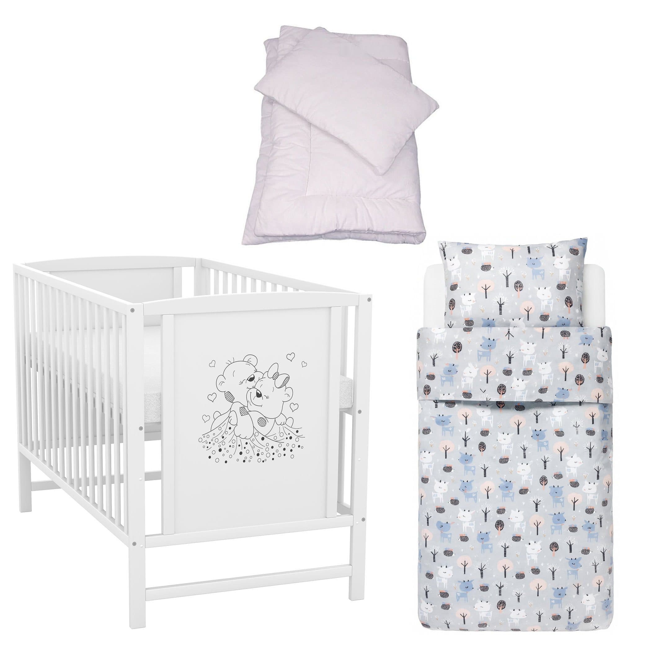 Baby-Delux Babybett Mia Komplettset 7-tlg. Kinderbett 60x120 cm Weiß - Bild 2