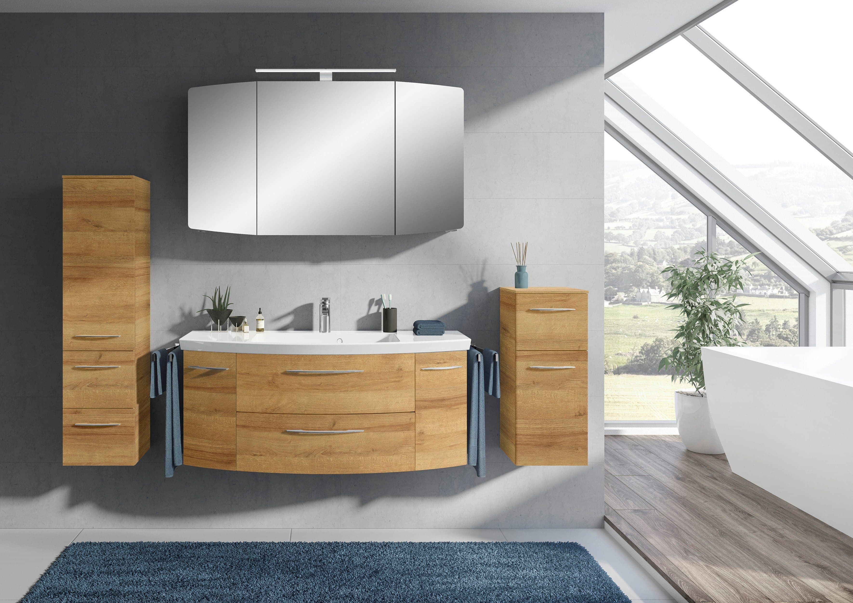 Badmöbel-Set SAPHIR "Cassca Sprint" 4-teilig Mineralmarmor-Waschtisch mit LED-Spiegelschrank - Bild 2