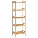 SONGMICS Badregal Bücherregal, 5 Ablagen, Bambus, 45 x 31,5 x 142 cm Bild 2