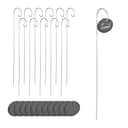 relaxdays Gartenstecker 12 ovale Schiefer-Pflanzenschilder Grau/Silber Bild 2