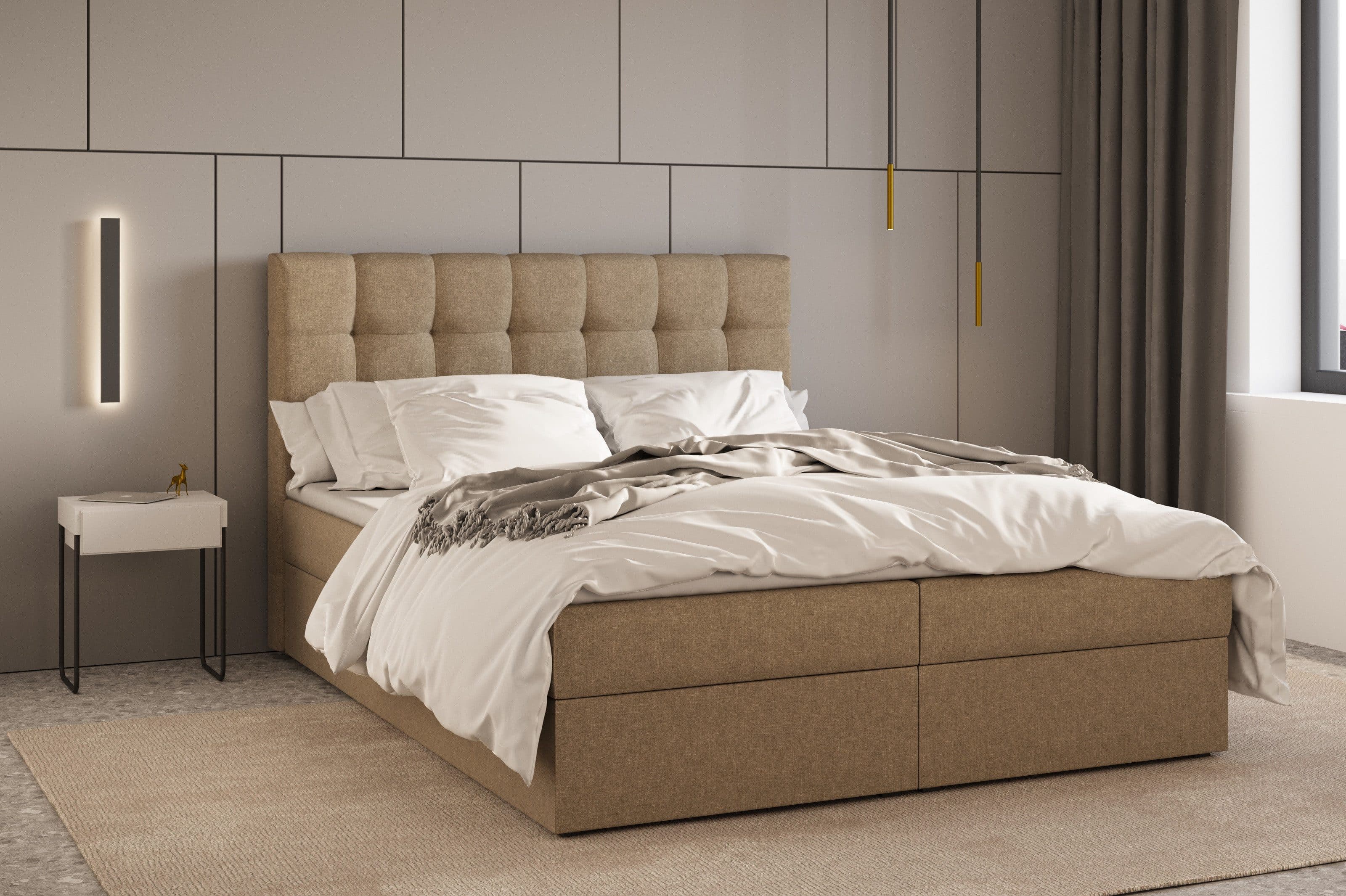 MOEBLO Boxspringbett Bett 05 Gepolstertes Kopfteil mit Bettkasten - Bild 2