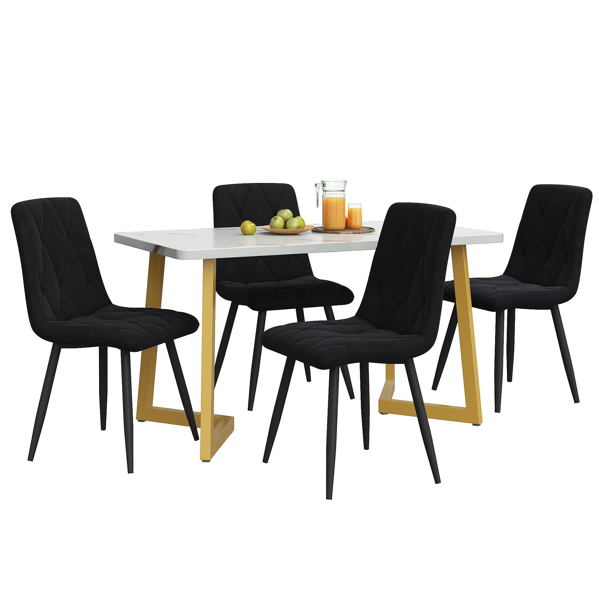 HAUSS SPOLE Essgruppe 5-tlg. Schwarz Esstisch mit 4 Stühlen - Bild 2