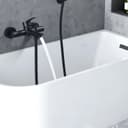 HOMELIVE Badewannenarmatur Schwarz Wandarmatur mit Umsteller Bild 2
