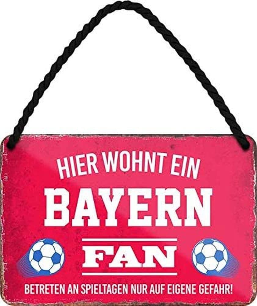 schilderkreis24 Metallschild Hier wohnt ein Bayern Fan Retro - Bild 2