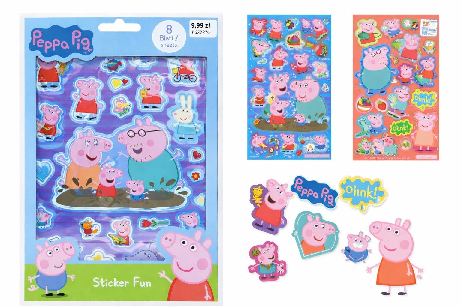 Peppa Pig Sticker-Set 8 Seiten, viele bunte Motive & Figuren - Bild 2