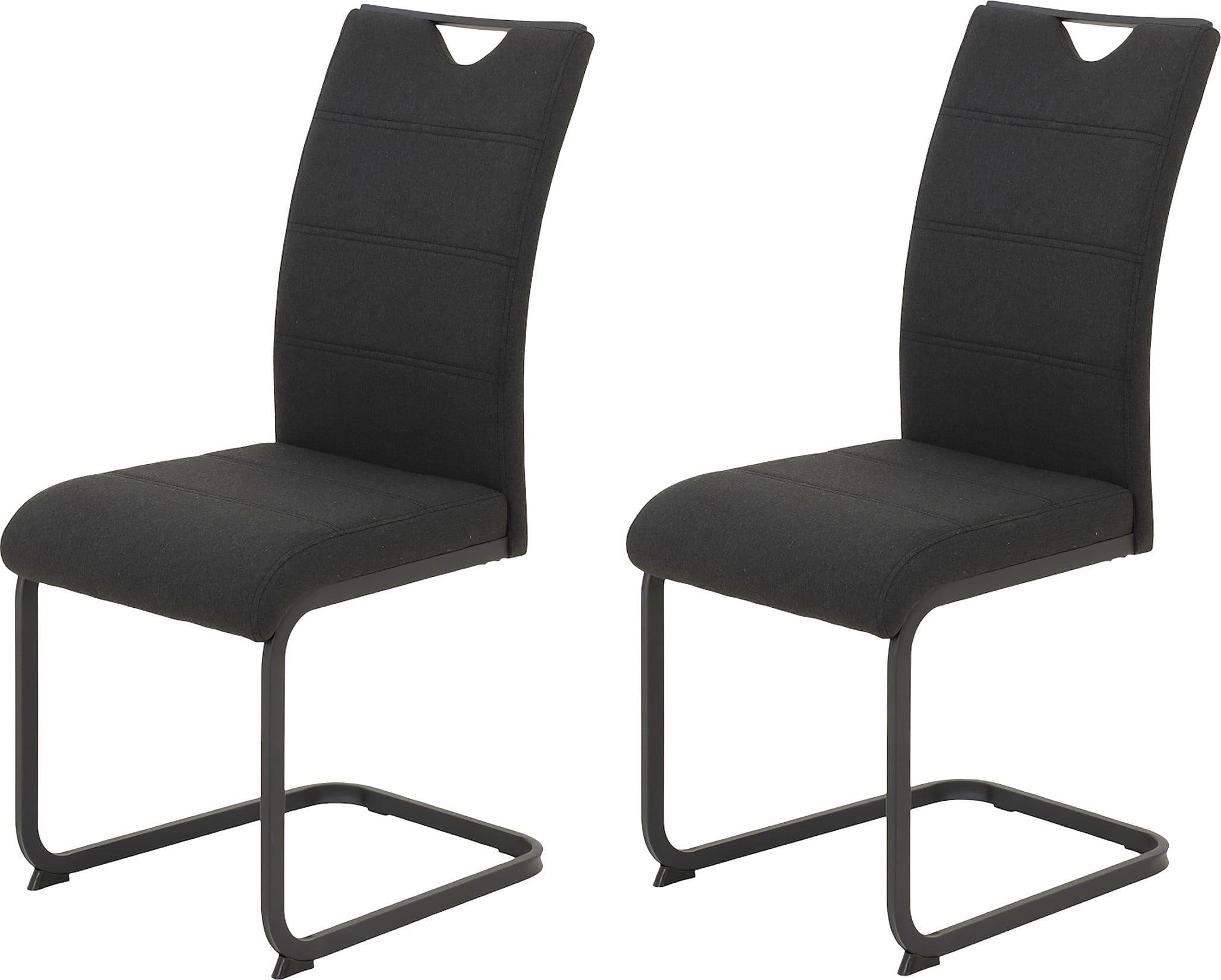 HELA Freischwinger Giselle Esszimmerstuhl 2er Set Anthrazit Schwarz - Bild 2