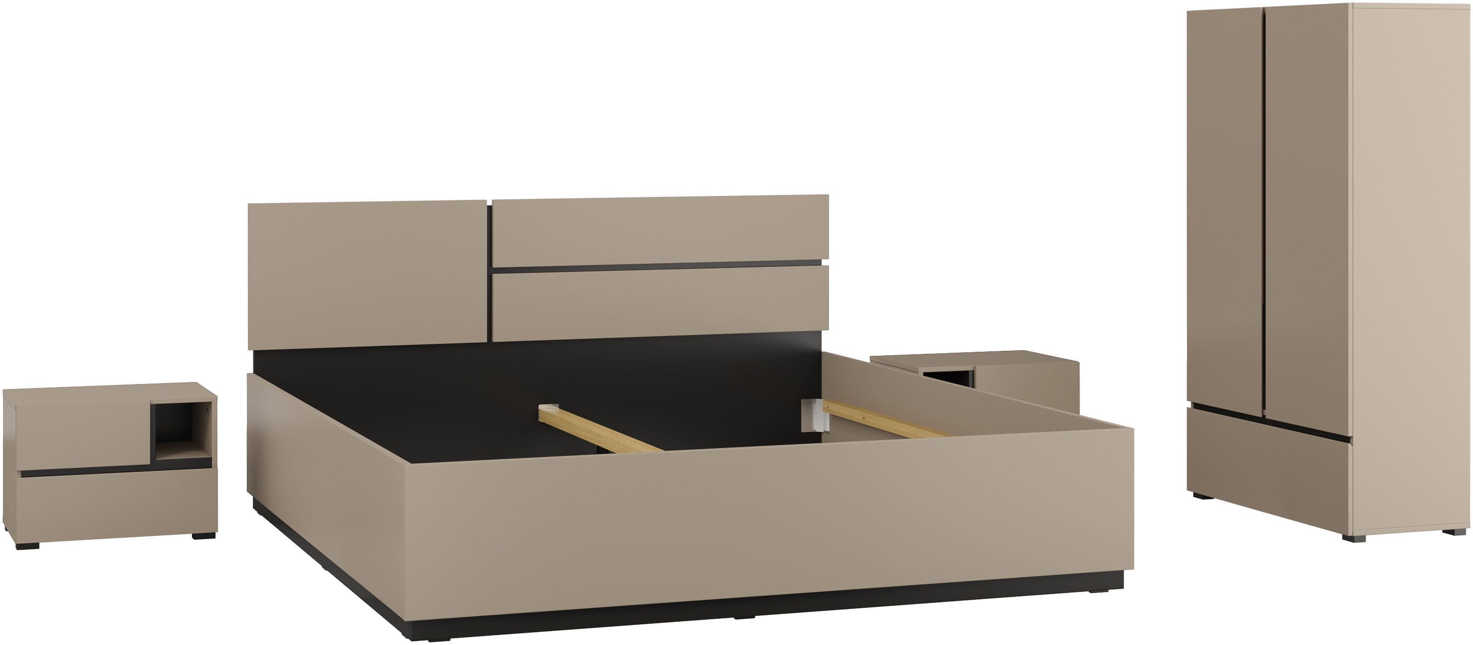 OTTO HOME Schlafzimmer-Set Cross Braun Modern Grifflos - Bild 2