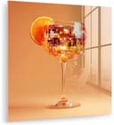 MuchoWow Acrylglasbild Getränk Orange Glitzer Disco Bild 2