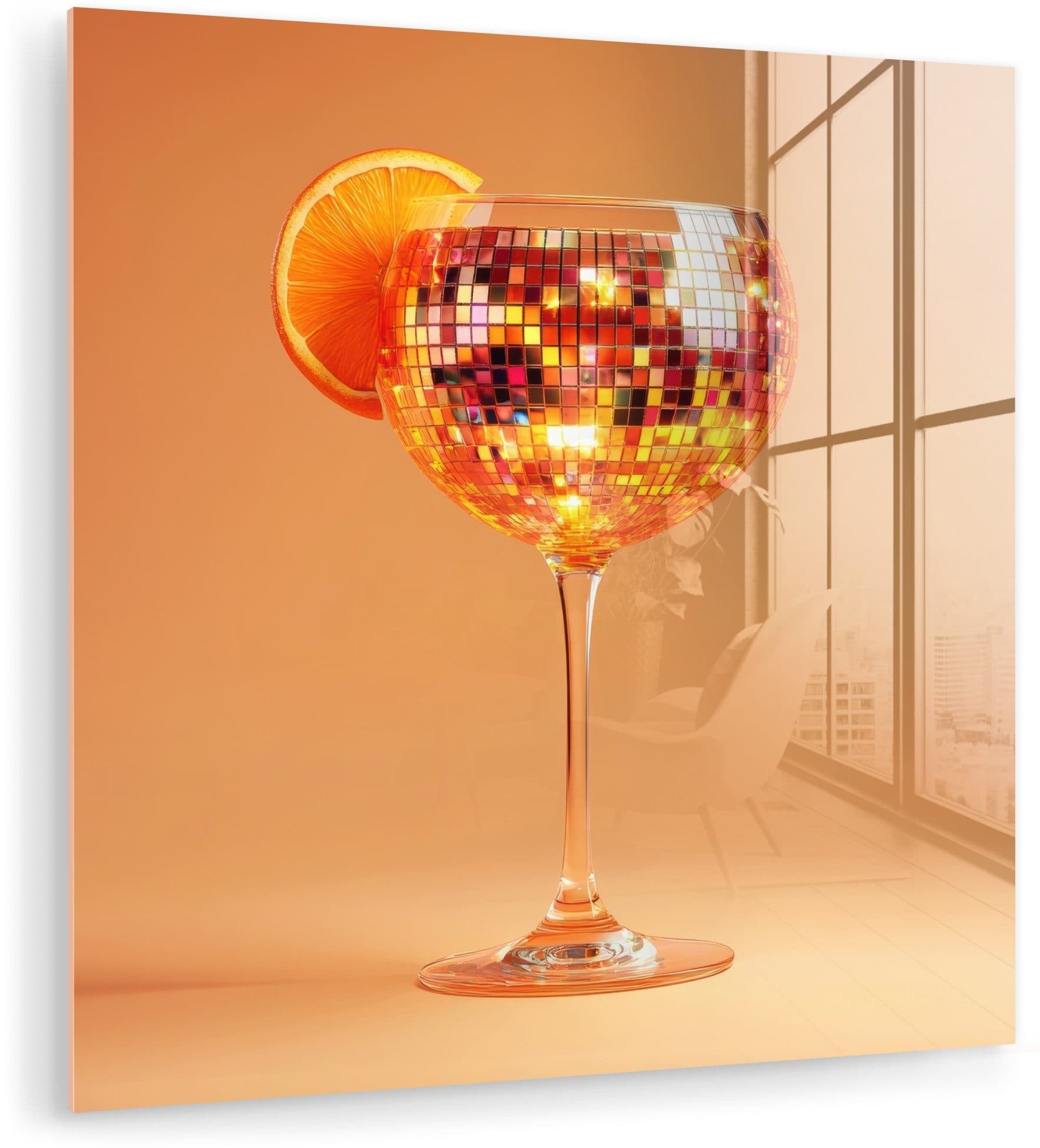 MuchoWow Acrylglasbild Getränk Orange Glitzer Disco - Bild 2