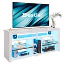 Bestier Lowboard TV-Schrank Weiß/Schwarz LED-Beleuchtung Bild 2