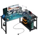 GTPLAYER Gaming Eckschreibtisch L-Form mit Regal und USB-Anschluss Schwarz Bild 2