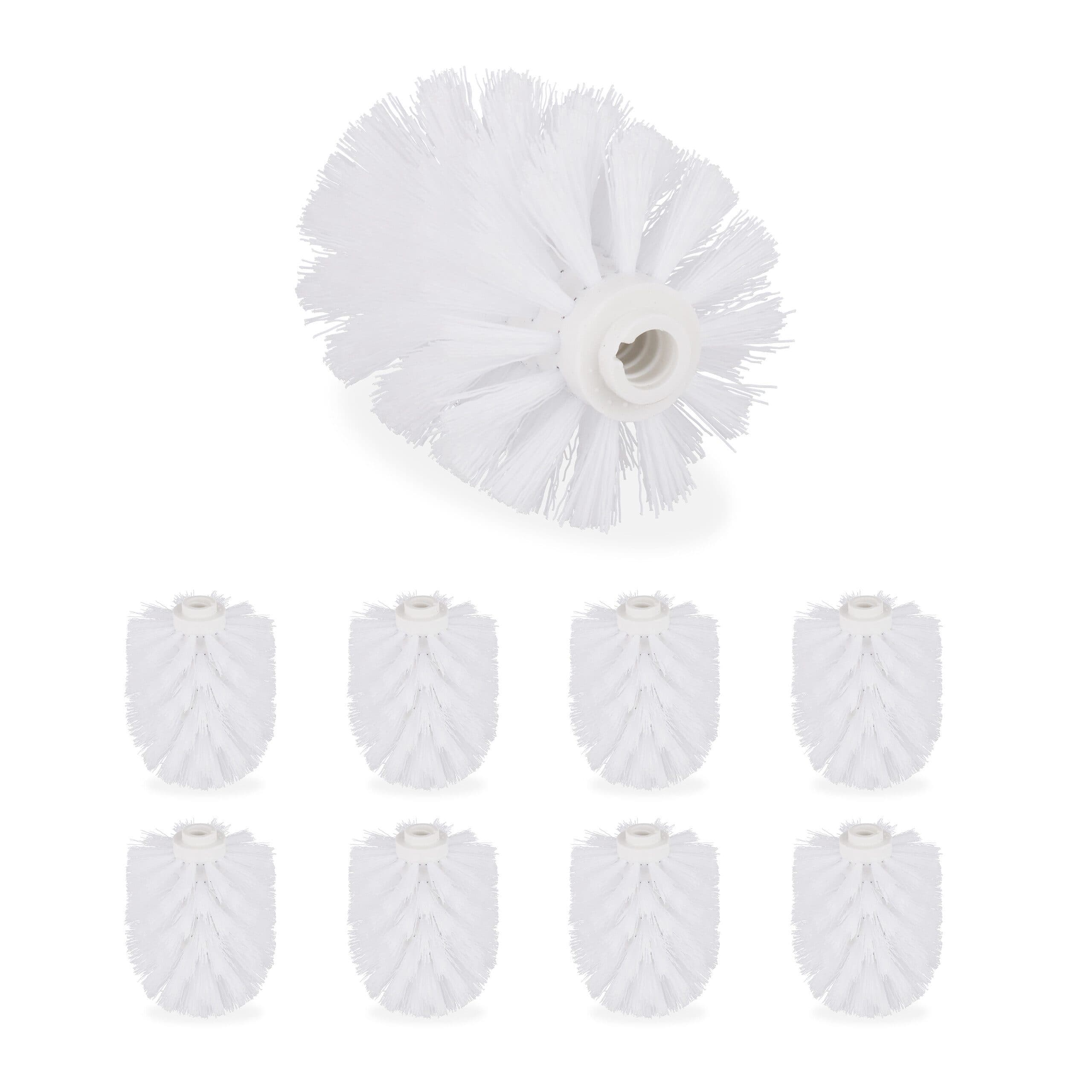 relaxdays Toilettenpapierhalter Klobürste Ersatzbürstenkopf 9er Set Weiß - Bild 2