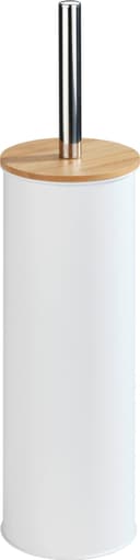 WENKO WC-Garnitur Tortona Toilettenbürstenhalter Stahl Bambus Weiß Bild 2