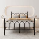 REDOM Metallbett Einzelbett Schwarz mit Lattenrost und Bettkasten Bild 2