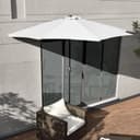 casa.pro Sonnenschirm »Eger« Halbschirm Kurbelschirm Weiß Bild 2