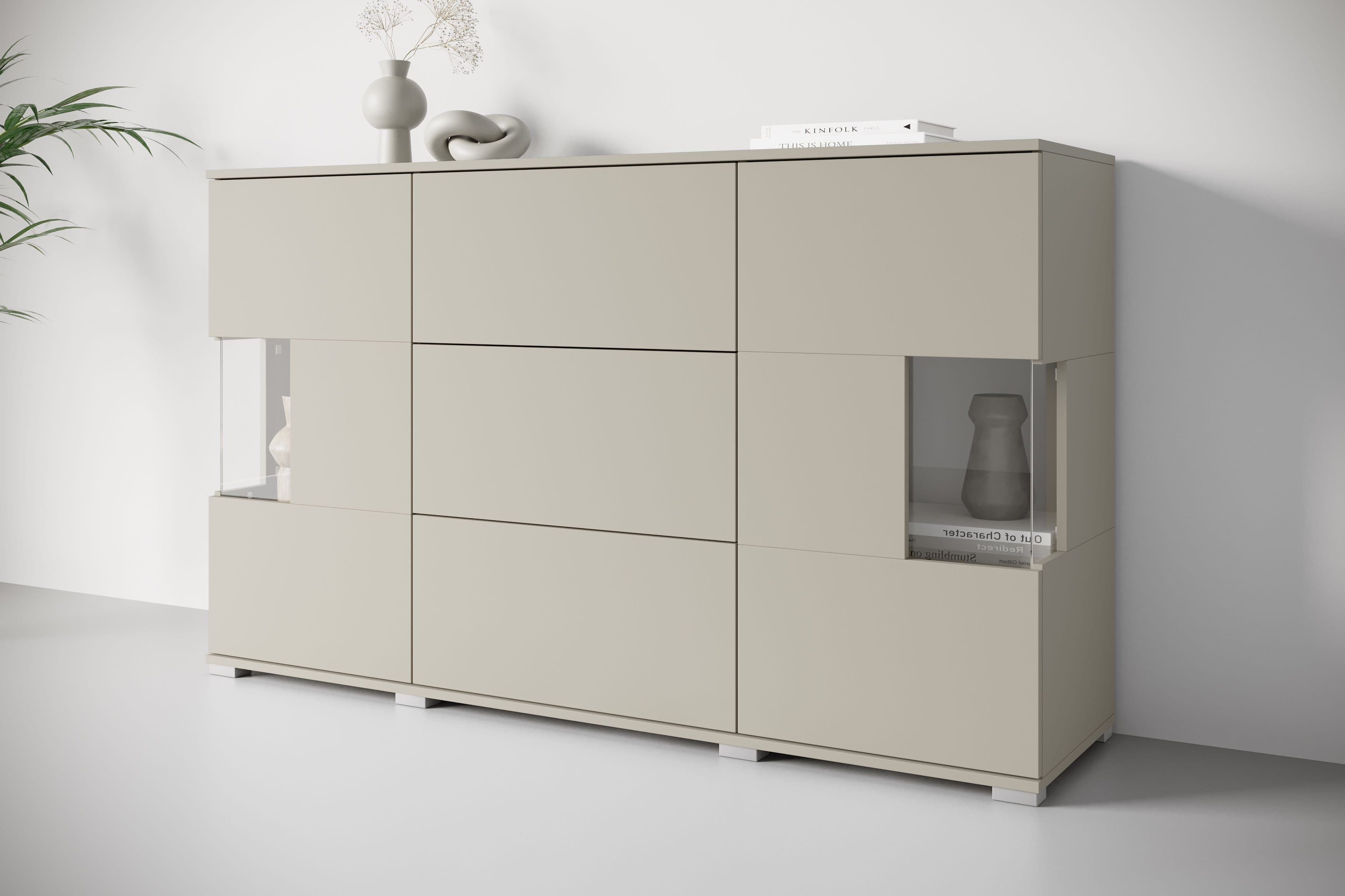 OTTO HOME Sideboard Kenia Beige mit Schubladen und Glastüren - Bild 2