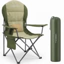 HOMECALL Campingstuhl Hochlehner 110cm Grün mit Lendenwirbelstütze Bild 2