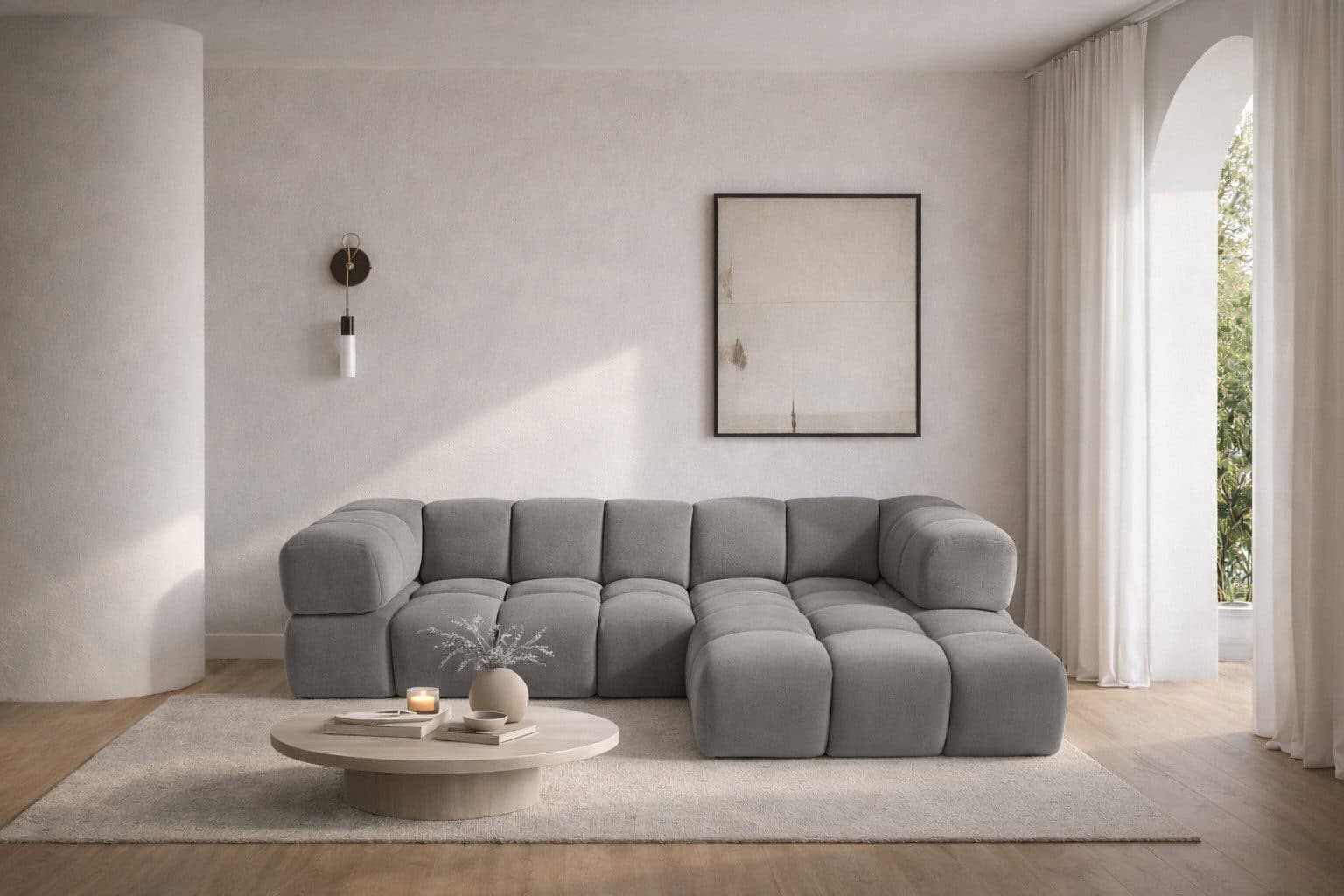 Kaiser Möbel Ecksofa AVERRO Velours Bluvel Grau Modern - Bild 2