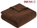 IBENA Wohndecke Luxus Braun Uni Kuscheldecke Premium Made in Europe Bild 2
