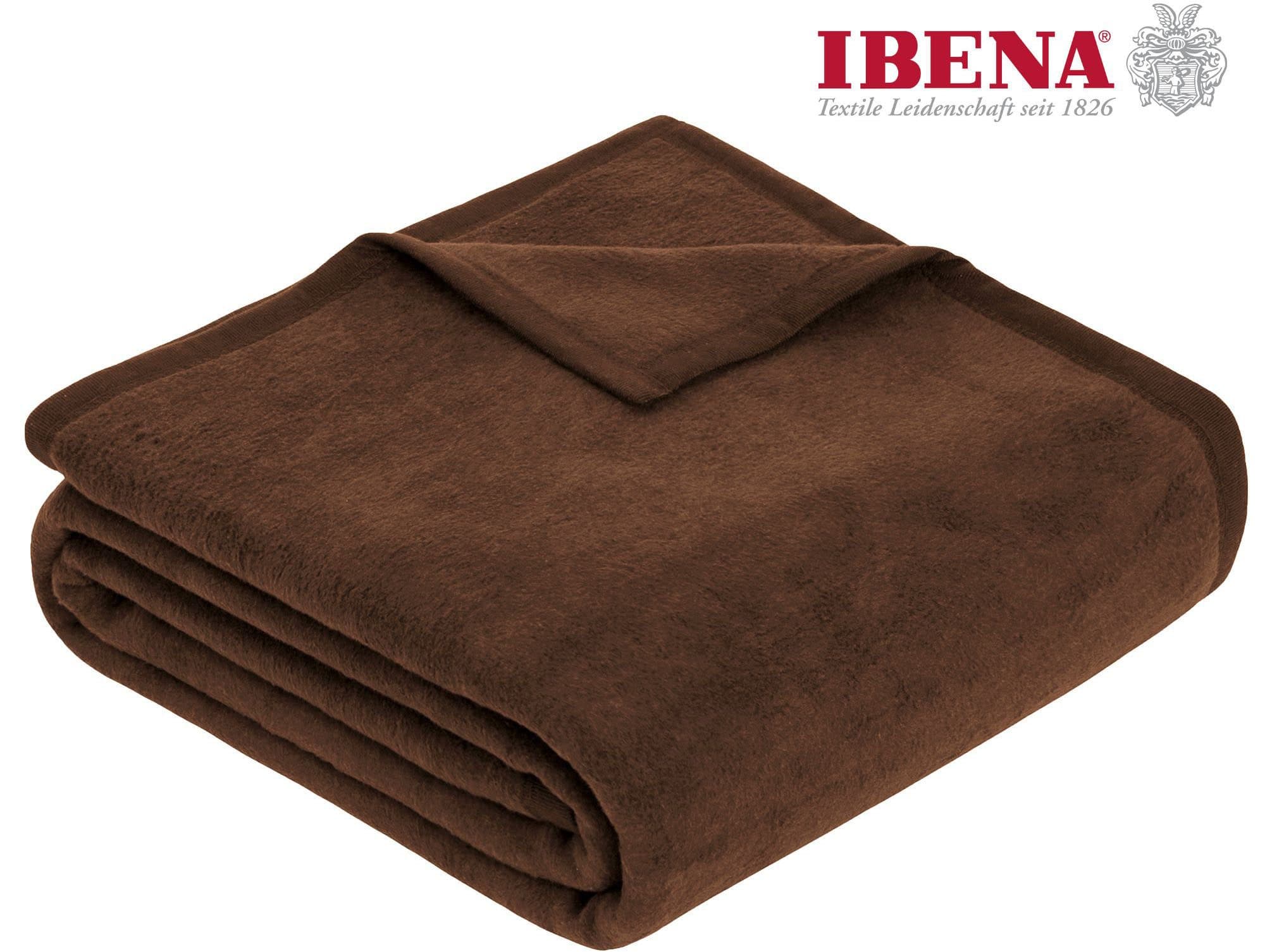 IBENA Wohndecke Luxus Braun Uni Kuscheldecke Premium Made in Europe - Bild 2