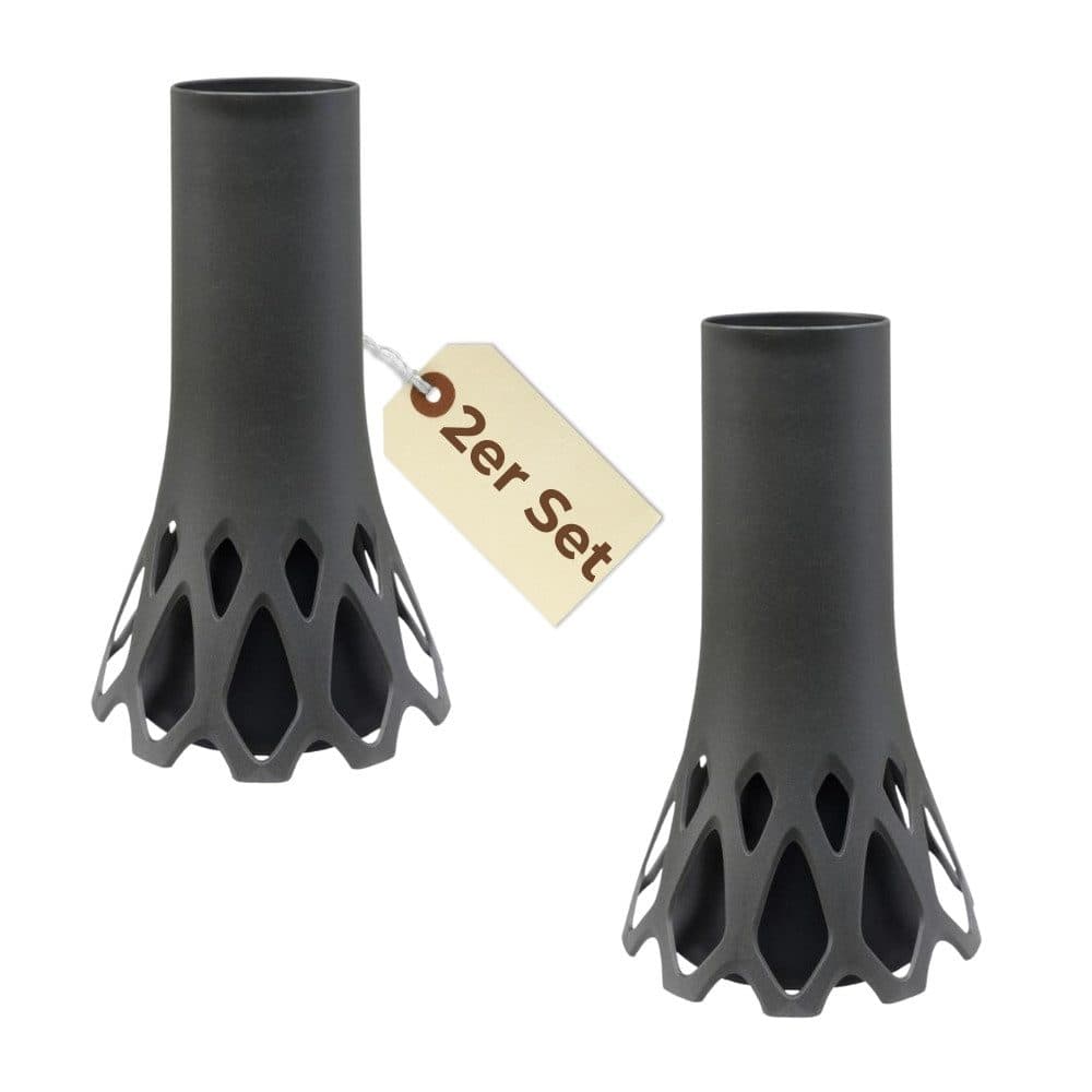 GarPet Bodenvase 2er Set Grabvase mit Sockel anthrazit - Bild 2