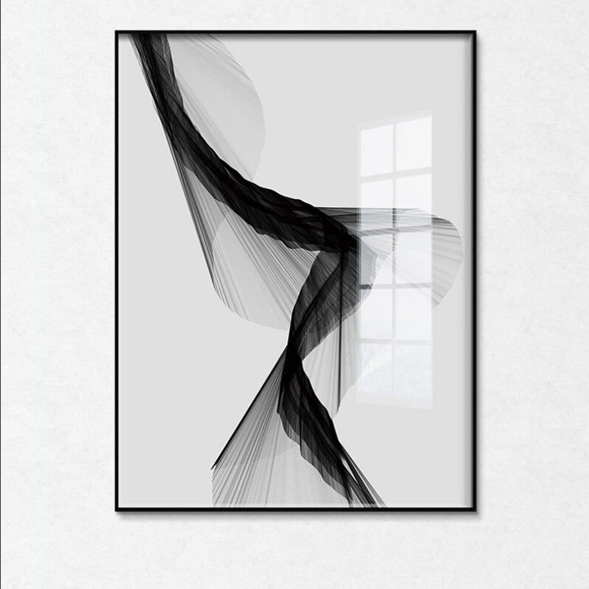 TPFLiving Kunstdruck Leinwand Abstrakte Linien Schwarz Weiß - Bild 2